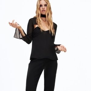 Zara Sheer Arm Warmer Top